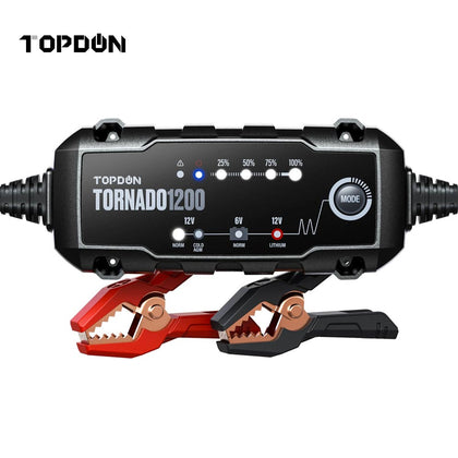 TOPDON TORNADO 1200 - 6V & 12V Lead-Acid Battery and Lithium-Ion Battery charger
