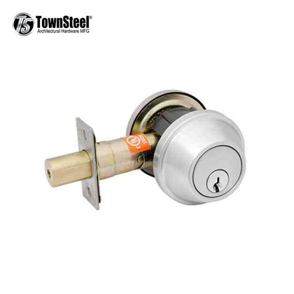 TownSteel - DBT-62 - Commercial Deadbolt - Double Cylinder - Satin Chrome - Grade 2