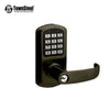 TownSteel - e-Elite 2000 Series - Electronic Push Button Lever Set - 2-3/4″ Backset - Rigid Lever Set - Oil Rubbed Bronze - Key Override - Grade 1 - EE21T-SRH622-SC