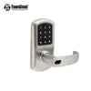 TownSteel - e-Elite 4010 - Electronic Push Button Lever Set - RFID - IC Core (SFIC) - 2-3/4″ Backset - Rigid Lever Set - Satin Chrome - Key Override - Grade 1