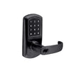 TownSteel - e-Elite 4000 Series - Electronic Push Button Lever Set - RFID - IC Core (SFIC) - 2-3/4″ Backset - Rigid Lever Set - Flat Black - Key Override - Grade 1 - EE41T-SRH-622-SFIC