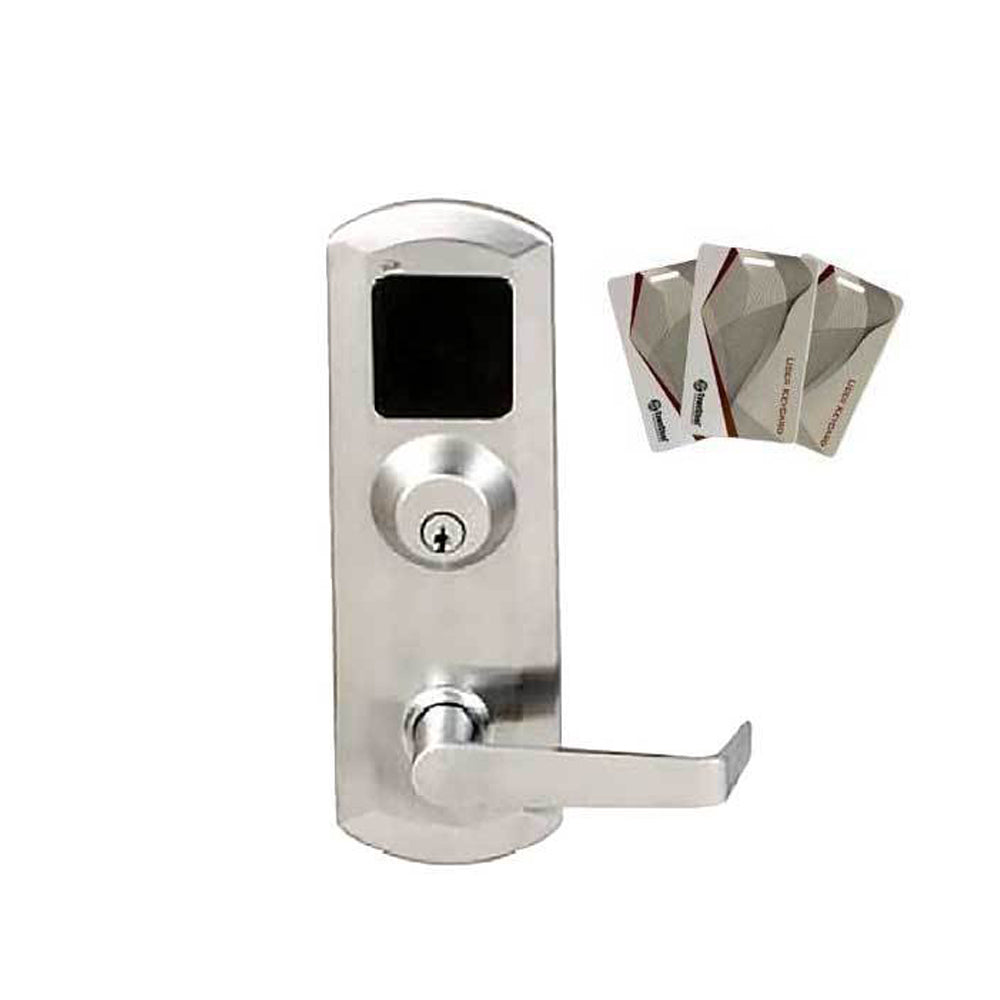TownSteel - RFID Reader - Exit Device Trim for 8900 & 9700 Kestros Trim w/ Key Override - Satin Chrome - Classroom - EKE1B5B-R-SRHR626-SC