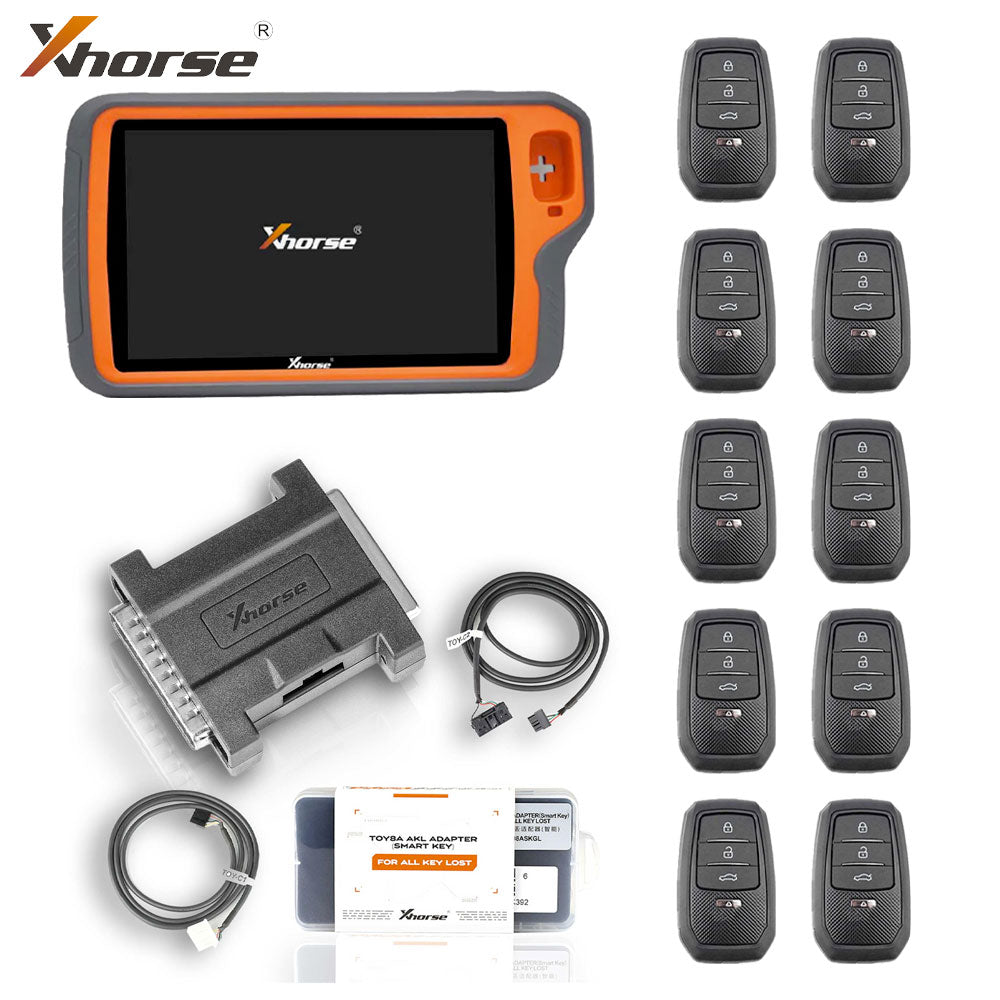 Xhorse VVDI Key Tool Plus PAD + XD8ASKGL Toyota 8A/4A AKL Adapter and 10X XSTO01EN Toyota XM38 Smart Keys