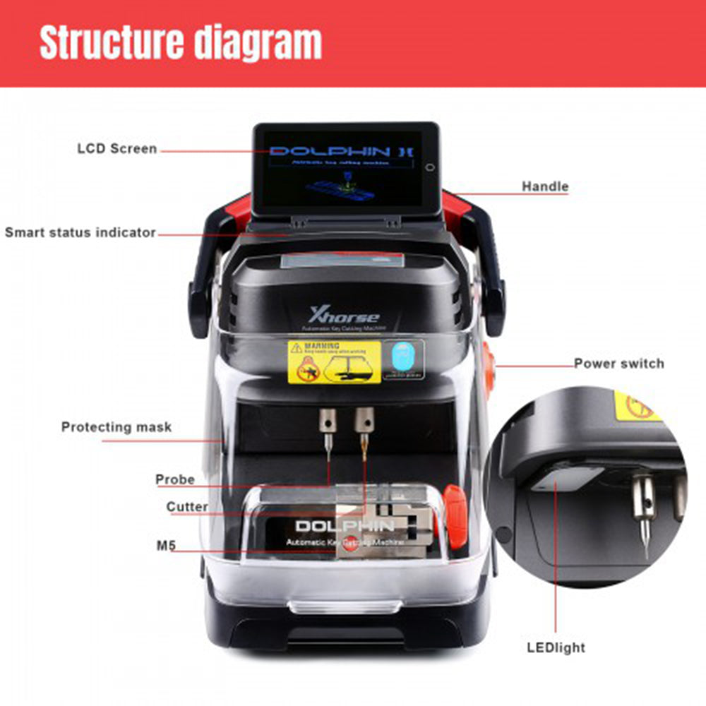 Xhorse XP-005L Dolphin II Key Cutting Machine with VVDI Key Tool MAX and VVDI MINI OBD Tool