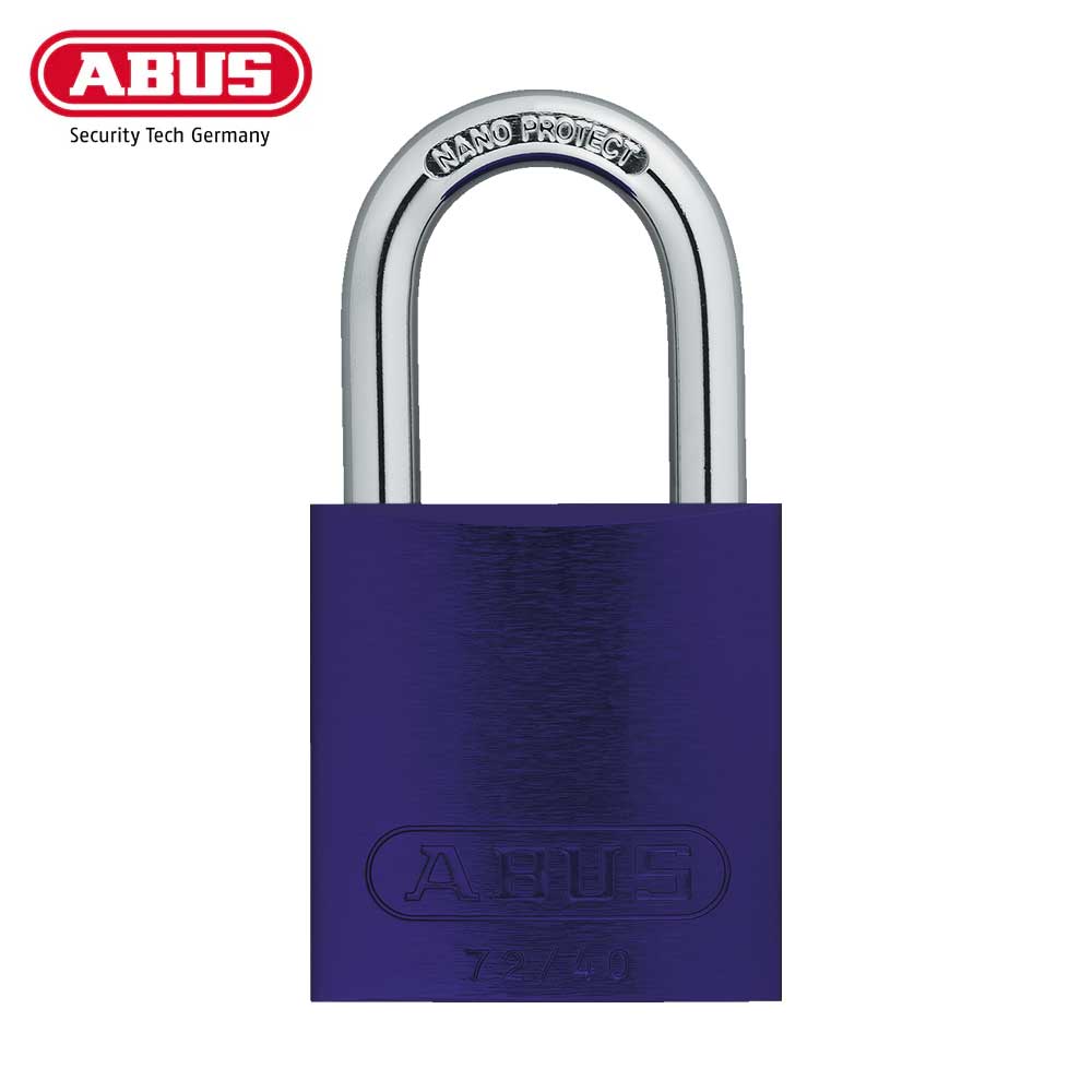 ABUS - 72/40 - Corrosion Resistant Anodized Aluminum Padlock - 1 Inch Shackle with Optional Keying and Optional Finish