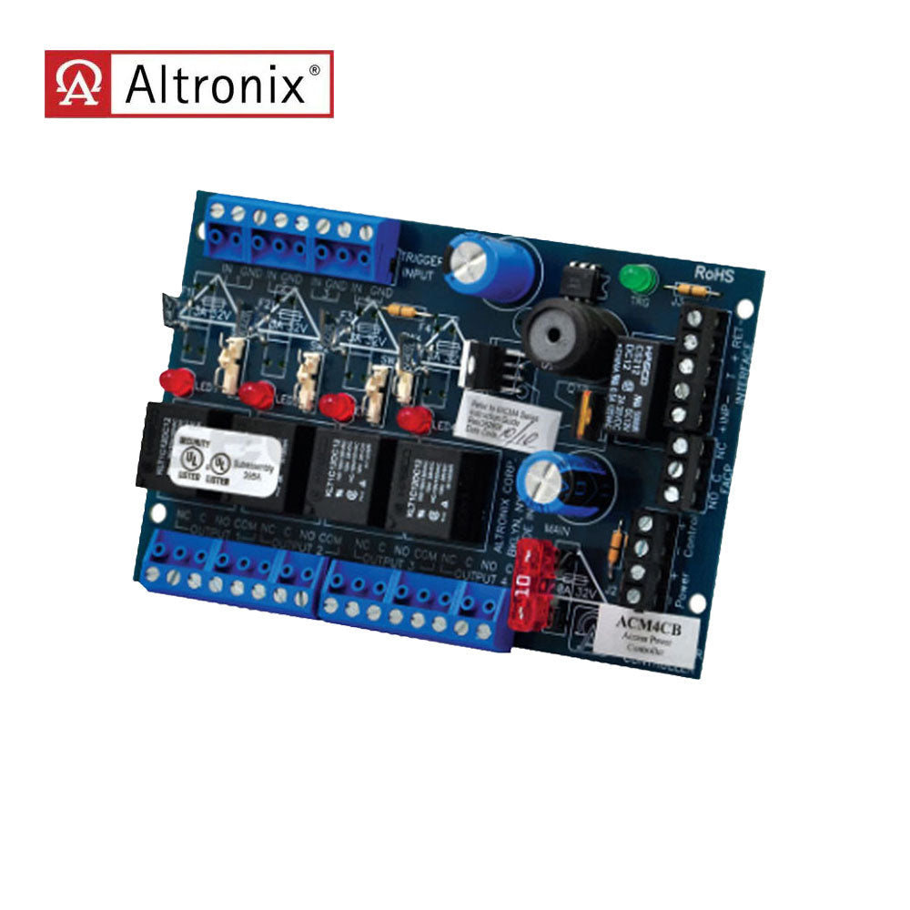 Acms Controller Altronix - ACM4CB - Access Power Controller - 4 PTC Class 2 Relay Outp ...