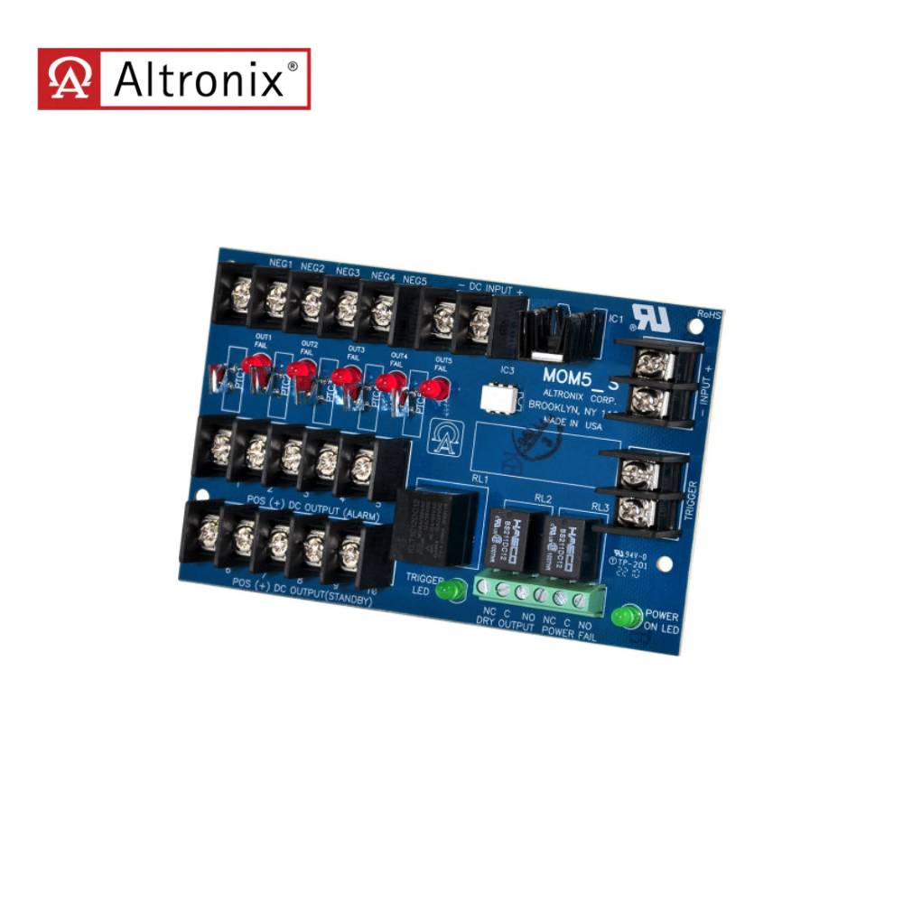 Altronix - MOM5 - Multi-Output Power Distribution Module Power Supply ...