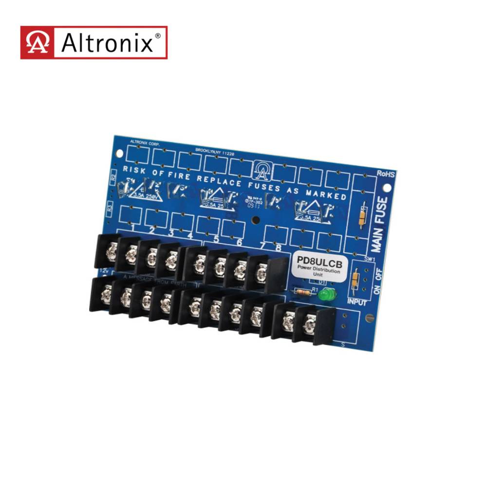Altronix - PD8ULCB - UL Listed Power Distribution Module 8 PTC Power S