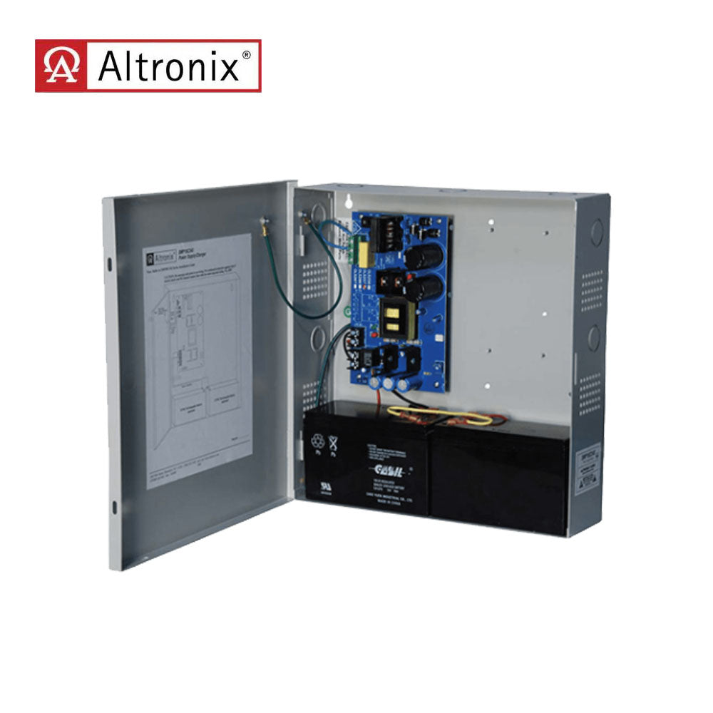 Altronix - SMP10PMC24X - Supervised Power Supply Charger with 115VAC 60Hz at 2.7A Input - Single Output 12VDC at 10A - Grey Enclosure