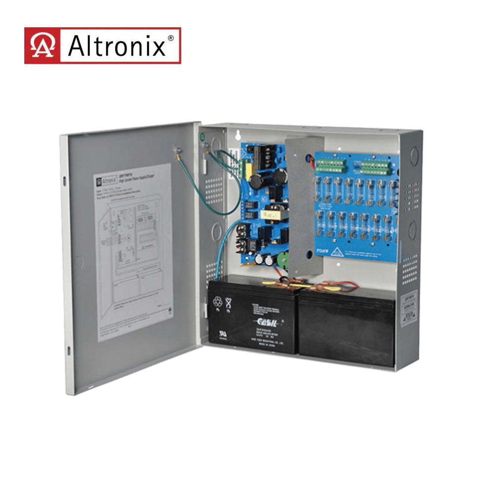 Altronix - SMP7PMP16 - Supervised Power Supply Charger with 16 Fuse Protected Outputs - 12 or 24VDC at 6A Output - 3.5A Max per Output - Grey Enclosure