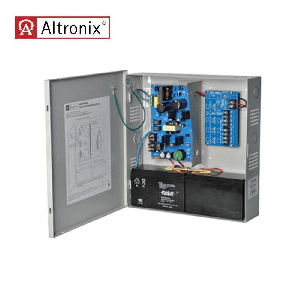 Altronix - SMP7PMP4CB - Supervised Power Supply Charger with 4 PTC Protected Outputs - 12 or 24VDC at 6A Output - 2.5A Max per Output - Grey Enclosure