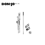 Don-Jo - 1555-625 - Manual Flush Bolt for Metal Door with 12" Rod Length - 1" Width - 6-3/4" Faceplate - ANSI A156.16 and Fits Standard ANSI Prep for Metal Doors - 625 (Bright Chromium Plated)