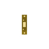 Don-Jo - 2-SDS-BP - Security Strike for Deadbolt 13 Gauge Steel - No Lip with 4-7/8Height and 1-1/4 Width - BP (Bright Brass Plated Clear Coated Finish)