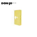 Don-Jo - 3-PB-CW - Wrap Around Plate 22 Gauge Steel 4-1/4 Width and 9 Height with 2-1/8 Hole for Cylindrical Lock - 2-3/8 Backset - PB (Bright Brass Finish-605)