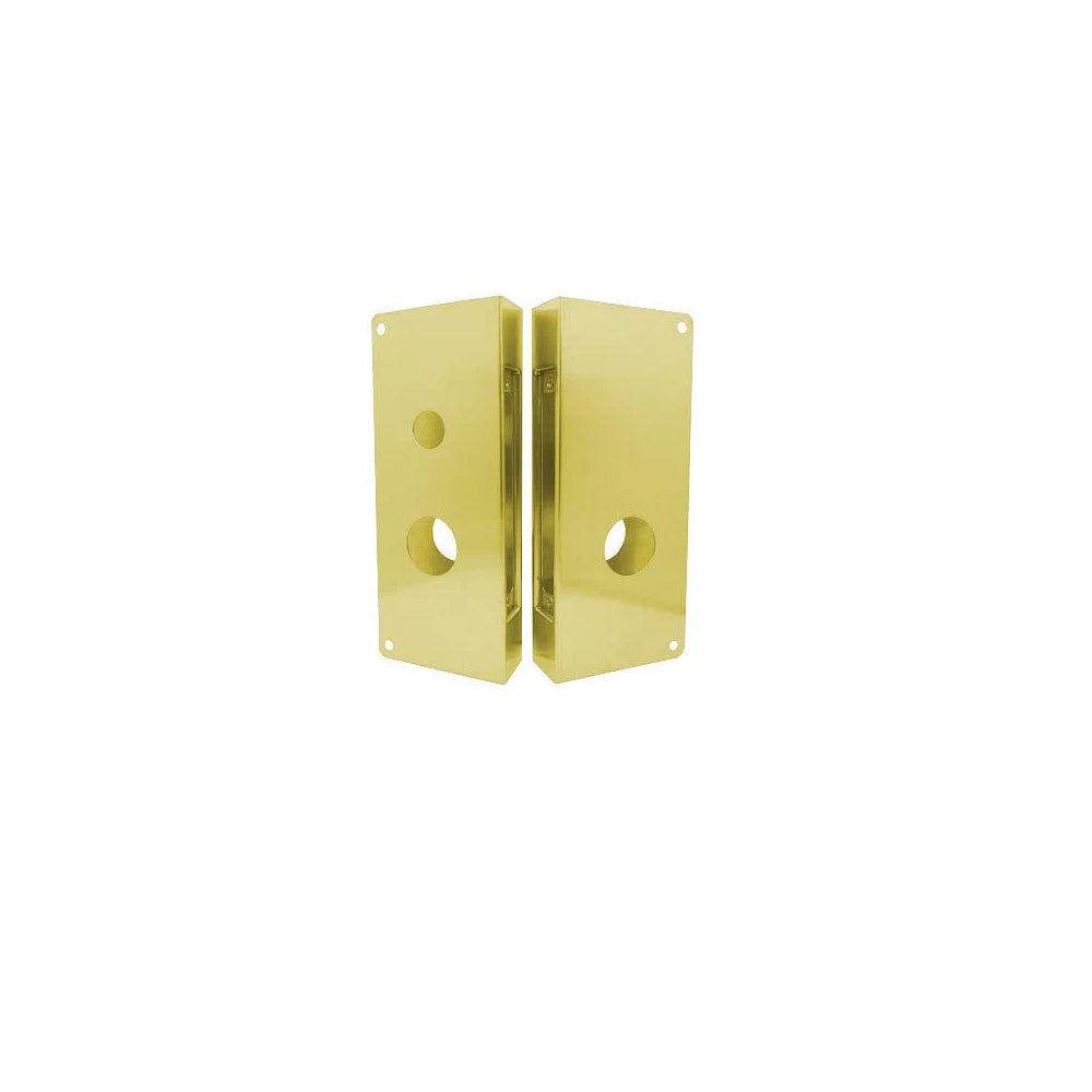 Don-Jo - 4020-RH-PB-CW - Wrap Around Plate 22 Gauge Steel 12 Height and 5-1/8 Width with 2-3/4 Backset - PB ((Bright Brass Finish-605)