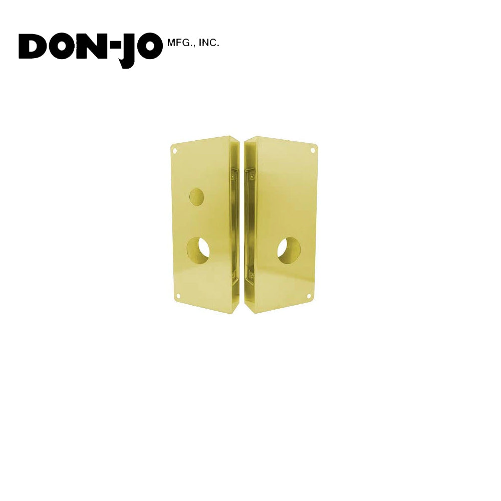 Don-Jo - 4020-RH-PB-CW - Wrap Around Plate 22 Gauge Steel 12 Height and 5-1/8 Width with 2-3/4 Backset - PB ((Bright Brass Finish-605)