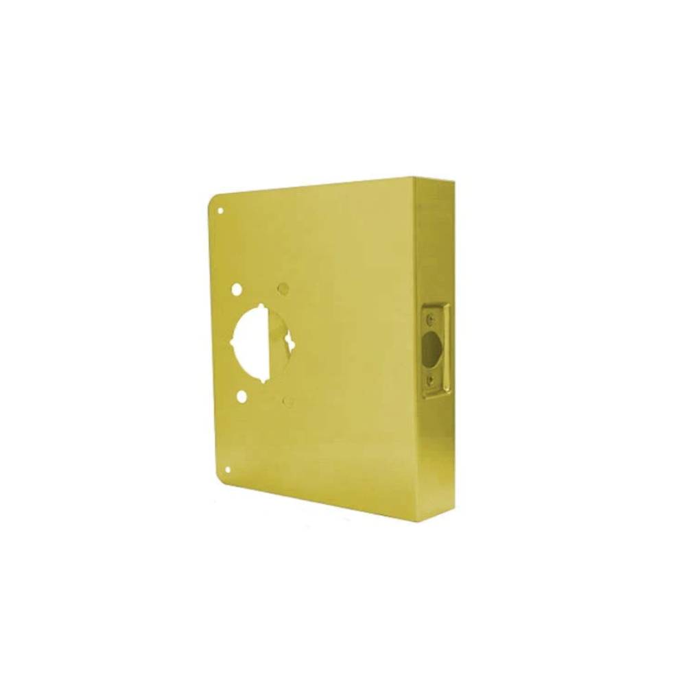 Don-Jo - 4500-PB-CW - Wrap Around Plate 22 Gauge Steel 9 Height and 4-3/4 Width with 2-3/4 Backset - PB (Bright Brass Finish-605)