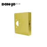 Don-Jo - 4500-PB-CW - Wrap Around Plate 22 Gauge Steel 9 Height and 4-3/4 Width with 2-3/4 Backset - PB (Bright Brass Finish-605)