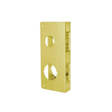 Don-Jo - 484-PB-CW - Wrap Around Plate for Double Locks 22 Gauge Steel 9 Height and 4-1/4 Width with 2-3/4 Backset - PB (Bright Brass Finish-605)
