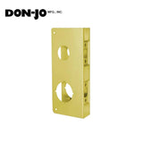 Don-Jo - 484-PB-CW - Wrap Around Plate for Double Locks 22 Gauge Steel 9 Height and 4-1/4 Width with 2-3/4 Backset - PB (Bright Brass Finish-605)