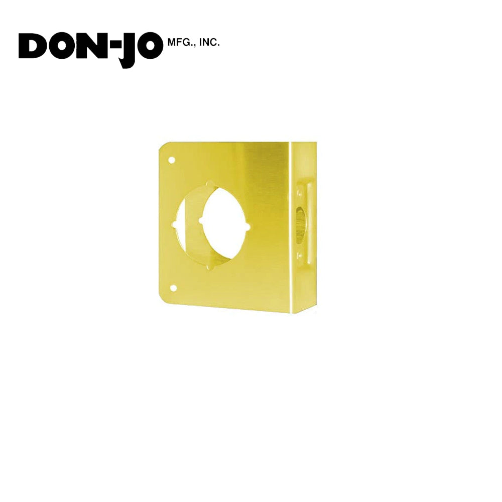 Don-Jo - 71-AB-CW - Wrap Around Plate 22 Gauge Steel, 4-1/2 Height and 4-1/4 Width with 2-1/8 Hole for Cylindrical Lock - 2-3/4 Backse - AB (Satin Brass Finish-609)