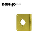 Don-Jo - 75-PB-CW - Wrap Around Plate 22 Gauge Steel, 4-3/4 Width and 5-1/2 Height with 2-1/8 Hole for Marks Cylindrical Lever Lock - 2-3/4 Backset - PB (Bright Brass Finish-605)