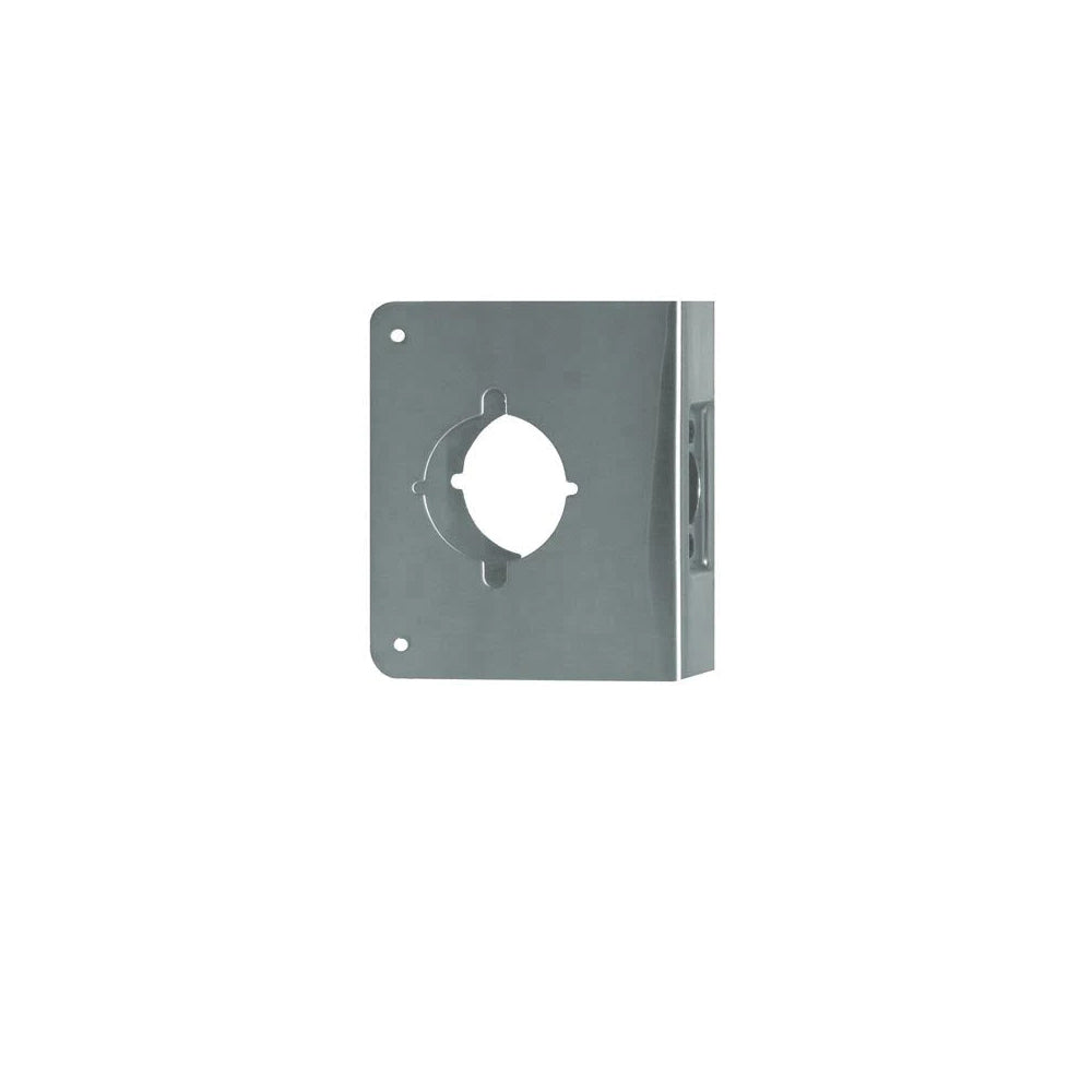 Don-Jo - 75-S-CW - Wrap Around Plate 22 Gauge Steel, 4-3/4 Width and 5-1/2 Height with 2-1/8 Hole for Marks Cylindrical Lever Lock - 2-3/4 Backset - S (Satin Stainless Steel Finish-630)