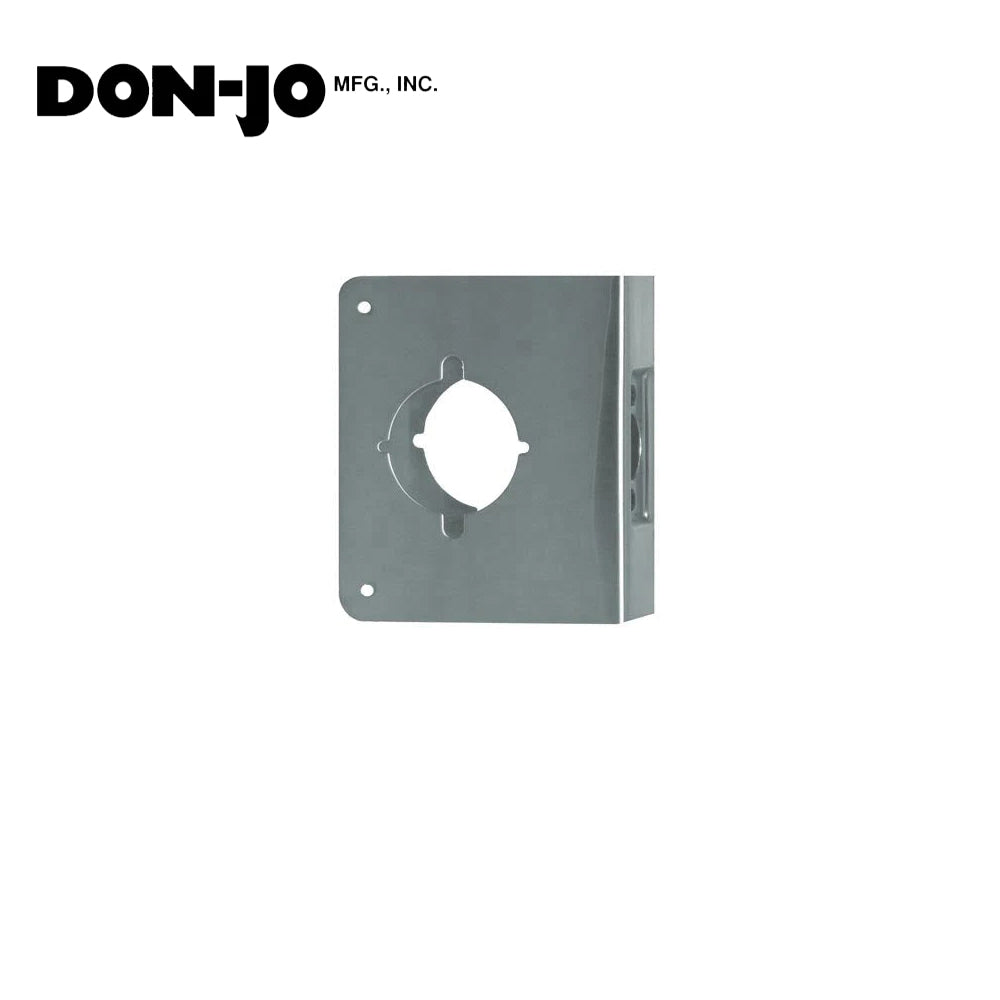 Don-Jo - 75-S-CW - Wrap Around Plate 22 Gauge Steel, 4-3/4 Width and 5-1/2 Height with 2-1/8 Hole for Marks Cylindrical Lever Lock - 2-3/4 Backset - S (Satin Stainless Steel Finish-630)