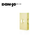 Don-Jo - 9K-PB-CW - Wrap Around Plate 22 Gauge Steel 4-3/4 Width and 9 Height with 2-1/8 Hole for Marks Cylindrical Lever Lock - 2-3/4 Backset - PB (Bright Brass Finish-605)