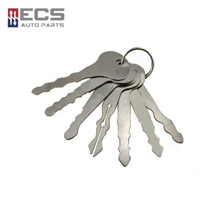 ECS AUTO PARTS Jiggler Car Lock Pick Keychain Tool 7 in One