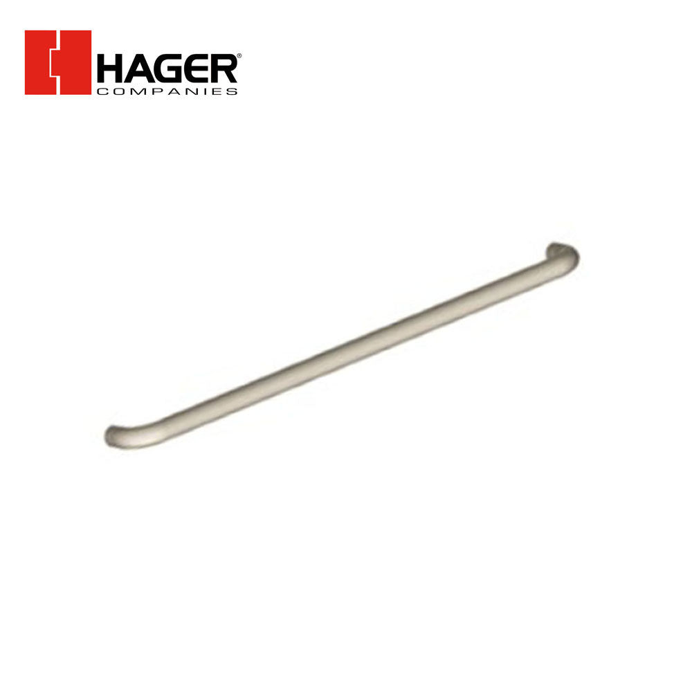 HAGER - 133S - Push Bar 1 Round - 2 Diameter Base Plate - 2-5/8 Projection - 33 CTC - Satin Stainless Steel Finish