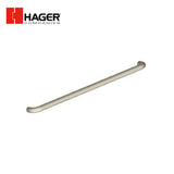 HAGER - 133S - Push Bar 1 Round - 2 Diameter Base Plate - 2-5/8 Projection - 33 CTC - Satin Stainless Steel Finish