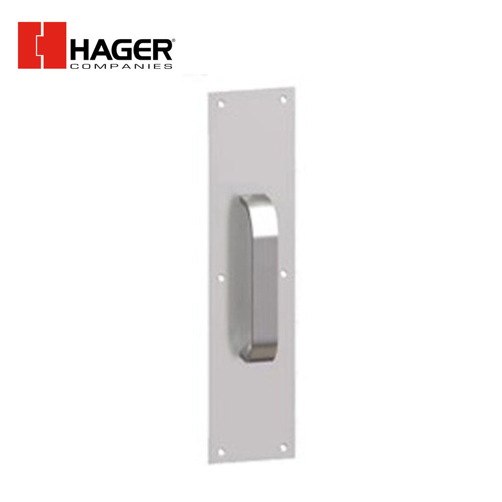 HAGER - 31E - Half Round Pull with Pull Plate - Square Corner