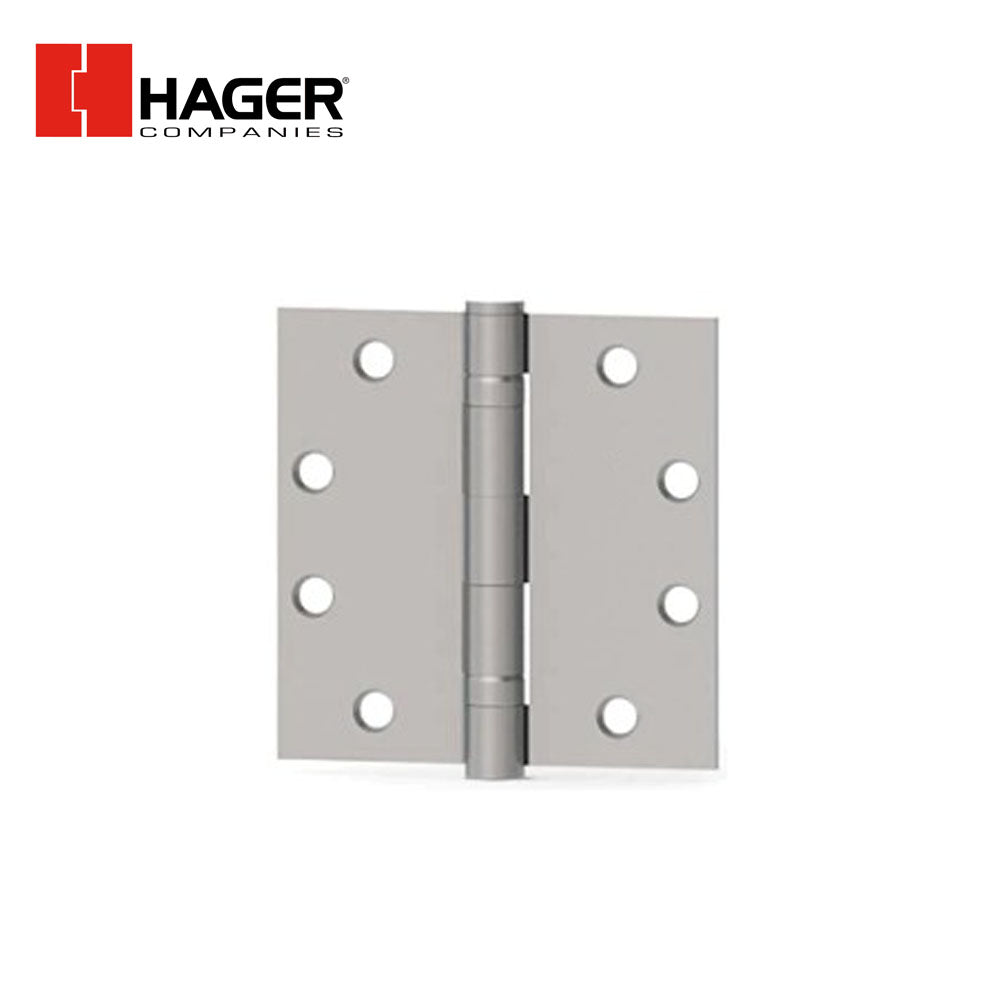 HAGER - ECBB1101 - Full Mortise Ball Bearing Hinge - 4.5 Inch by 4.5 Inch - 5 Knuckle - Satin Stainless Steel