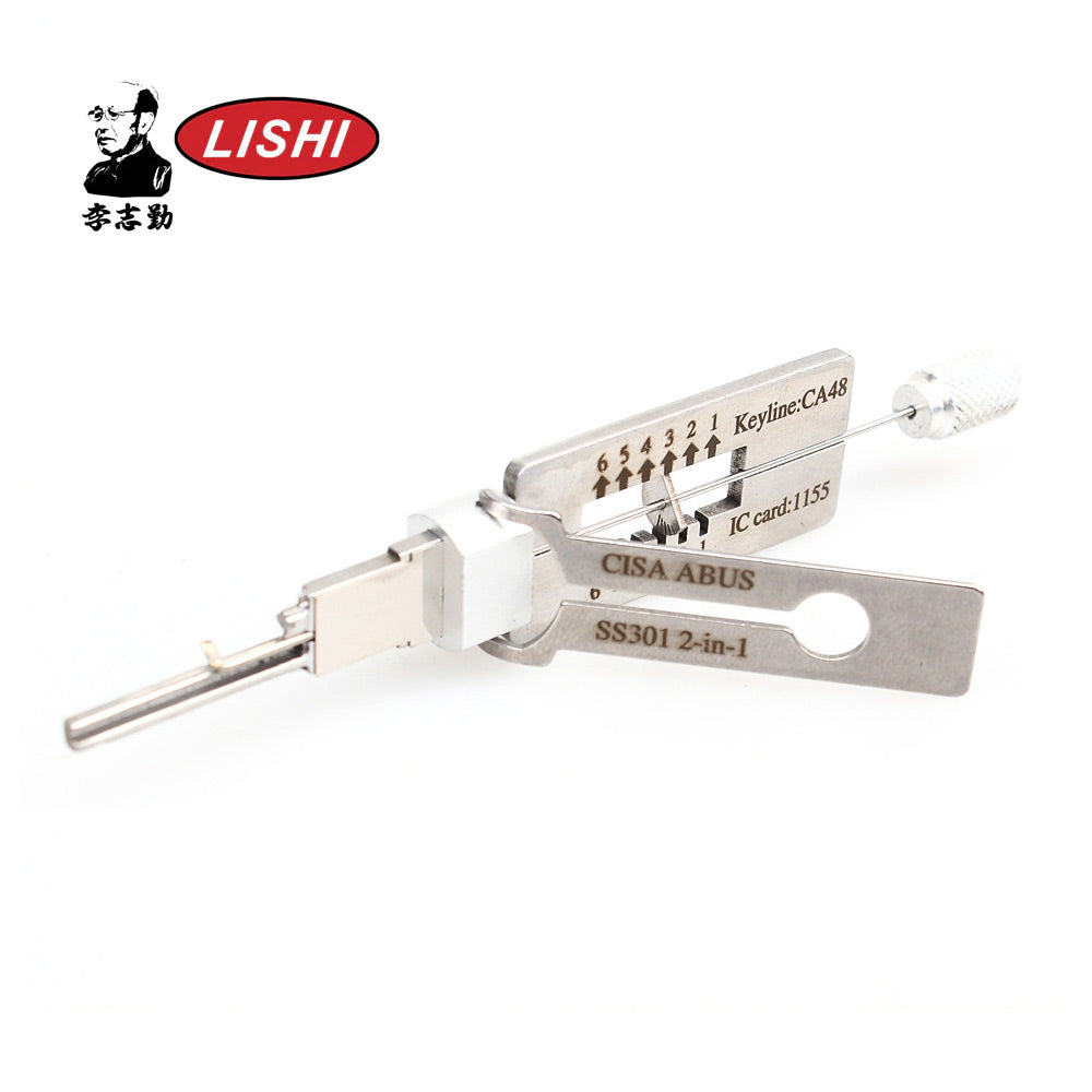 オキザリス Genuine AKK Lishi CISA ABUS SS301 2-in-1 Pick and Decoder
