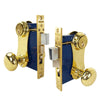 Marks USA - 21AC - Ornamental Iron Unilock Entrance Knob Mortise Lockset - Backset 2-1/2" - 5 Pin - Double Cylinder - Bright Brass