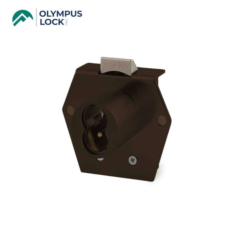 OLYMPUS LOCK - 725RL - Small Format (BEST) IC Core Rim Latch Door and Drawer Cabinet Lock - 1-1/16 Inch Cylinder Length - Optional Handed - US10B (Oil Rubbed Bronze-613)