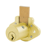 OLYMPUS LOCK - N078 - Cabinet/Furniture Deadbolt Drawer Lock - N Series National - 1-1/8 Cylinder Length - LB1 for 1/2 Offset Outbent Bolt - Keyed Different - Vertical Handed - US4 (Satin Brass-606)