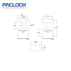 PACLOCK Hidden-Shackle Aluminum Block-Lock-Style Lock with PR2 Keyway “KiK-BL17A-1100” Series