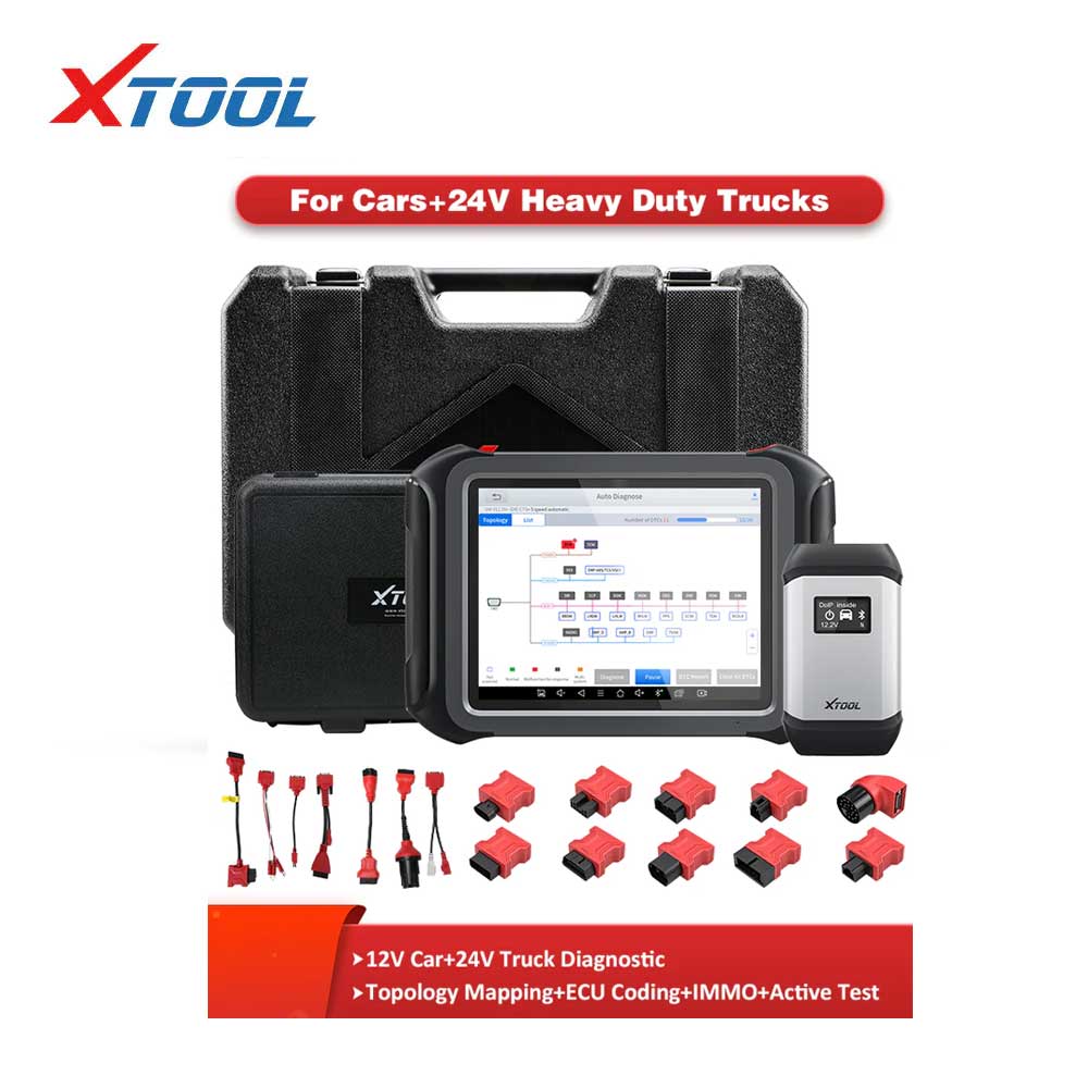 XTOOL - D9HD - Diagnostic Tools for 12V Car 24V Truck - ECU Coding Programming - Auto OBD OBD2 Scanner - Mechanical Workshop Tools