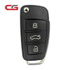 CGDI Aftermarket Flip Remote Key Fob for Audi 2006 2007 2008 2009 2010 2011 2012 2013 2014 2015 3B 8E Chip Part # 4F0837220 FCC# IYZ-3314